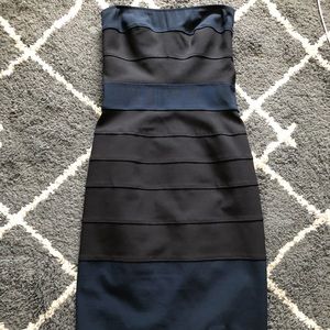 Maria Bianca Nero black and blue strapless dress
